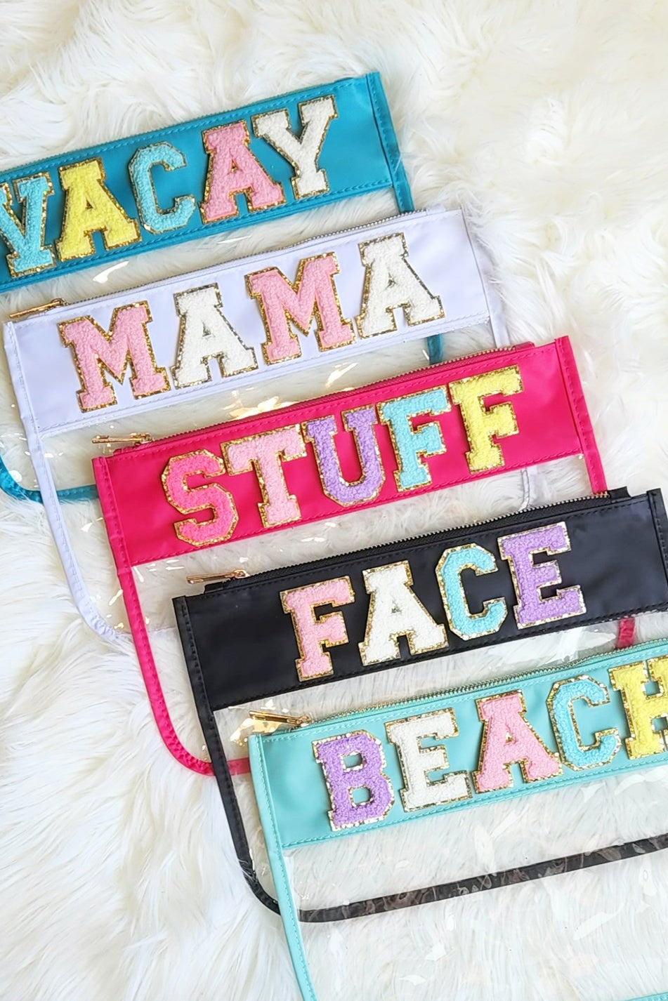 Varsity Letter Pouch | Travel Makeup Mama Organizer